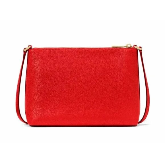 Kate Spade Leila Medium Satchel Designer Crossbody Red Tomato Slice NWT - Picture 2 of 5